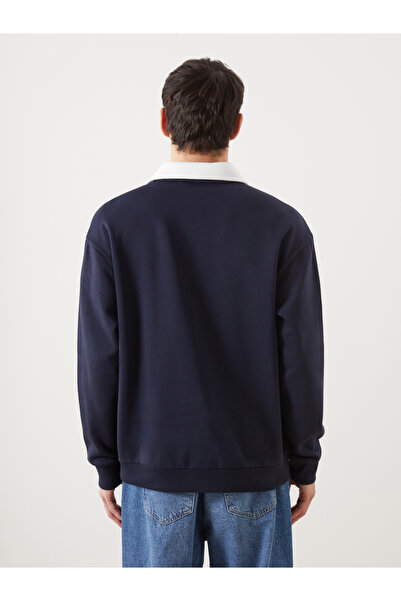 LC Waikiki Ανδρικό χοντρό φούτερ με μακρυμάνικο γιακά Polo