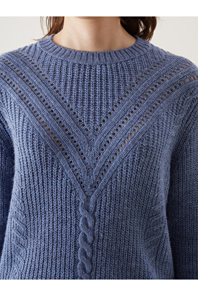 LC Waikiki Pulover de damă ajurat cu guler rotund