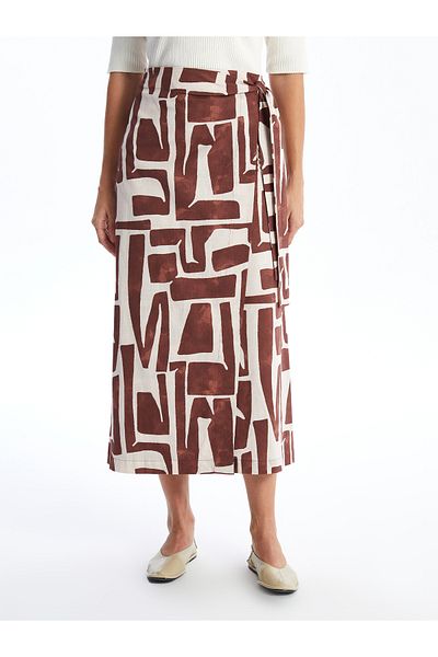 LC Waikiki Patterned Women's Skirt with Zipper Waist