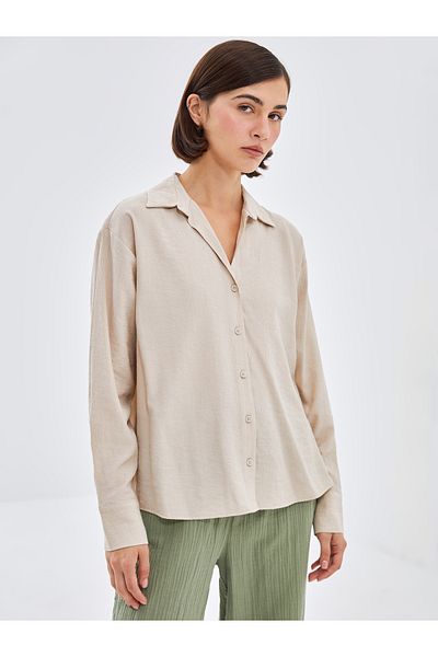 LC Waikiki Plain Long Sleeve Oversize Women's Shirt