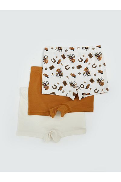 LC Waikiki Elastic Waist Combed Cotton Boy's Boxer 3-Piece