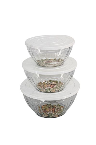 rexa A set of Plastic Containers for Food and Vegetables Camping Consisting of 3 Pieces