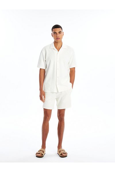 LC Waikiki Regular Fit Short Sleeve Gabardine Men's Textured Shirt