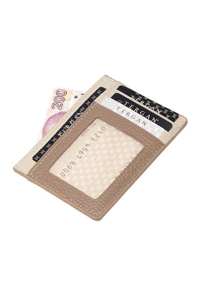 Tergan Etop-Floater Beige-Floater Leather Unisex Credit Card Holder - S1Kk00001676-V6F