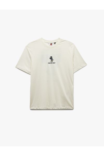 Koton New Season Short Sleeve Cotton Crew Neck Regular Fit Licensed Back Printed Tom and