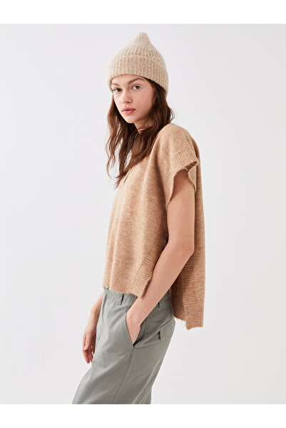 LC Waikiki Women's V-Neck Plain Knitwear Sweater