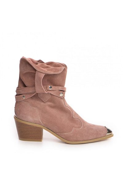 Vanilla Days Emira Pink Suede Heels, Silver Accessories, Beige Sole