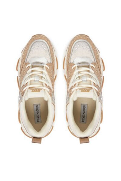 Steve Madden Teniși bej pentru femei STEVE MADDEN-SM19000082 SG3 SILVER / GOLD CREAM