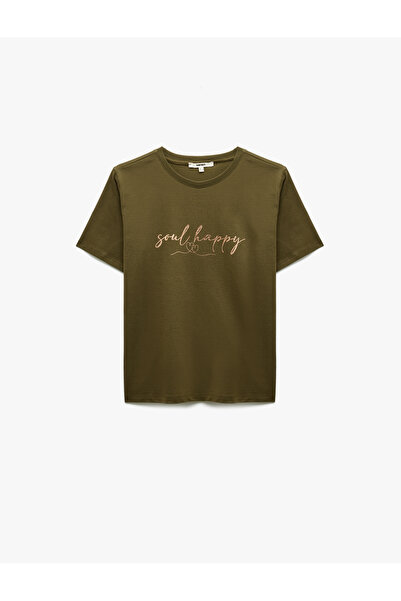 Koton Cotton Short Sleeve Crew Neck Printed Women's T-Shirt