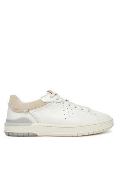 CLARKS Teniși bărbați albi CLARKS-26181325 690 ALB DIN PIELE