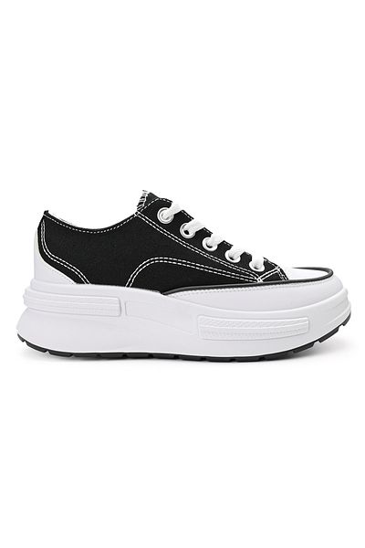 Tmall Women's Canvas Flatform Sneakers 1248, Black