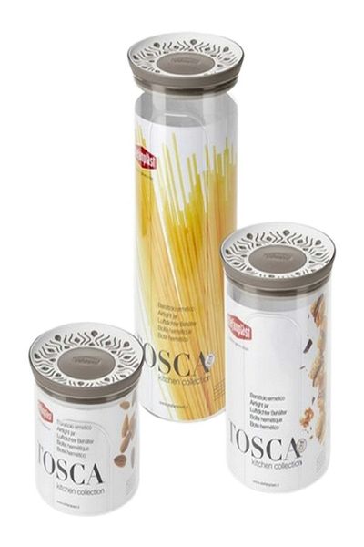Stefanplast 3-Piece Tosca Round Plastic Jar Set