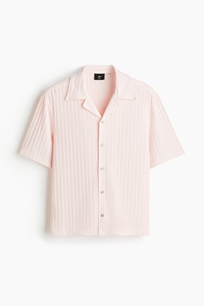 H&M Lastik Örgülü Erkek Yaka Gömlek Loose Fit