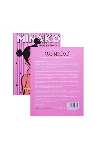 Teo Makeup Palette, KEVIN&COCO, 20 Colors Pink Girl, Eyeshadow and Blush, Pink