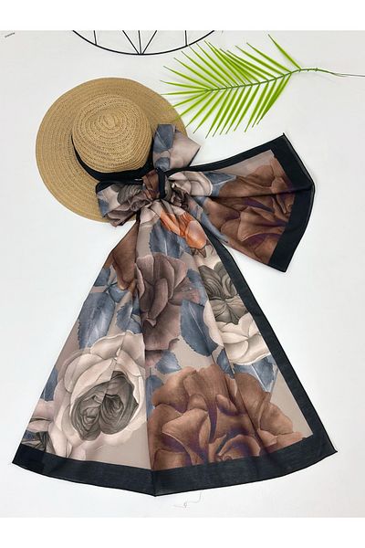 YEDİLALE Rose Patterned Cotton Shal