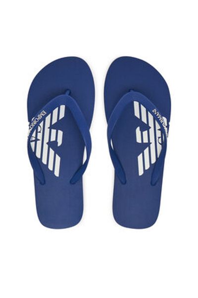 Emporio Armani Flip-flops albaștri pentru bărbați EMPORIO ARMANI-XVQS08 XN746 U540 SODALITE BLUE+WHITE