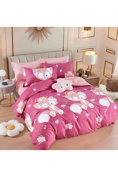 CHIRASO CHIRASO FINET 4-Piece Bedding Set, 1 Person, Fitted Sheet 155x230 cm, Cheerful and Colorful Print