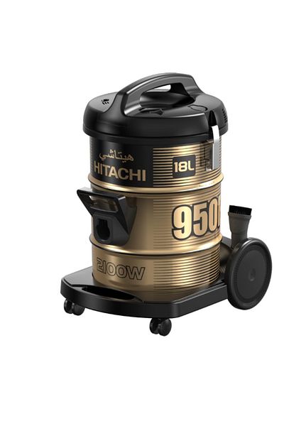 HITACHI Canister Vacuum 2100W 18 L 2100 W CV-950H SS220 BK Black/Gold