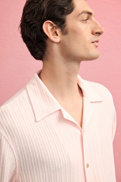 H&M Lastik Örgülü Erkek Yaka Gömlek Loose Fit