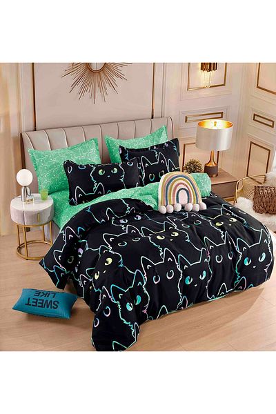 CHIRASO CHIRASO FINET 4-Piece Bedding Set, 1 Person, Fitted Sheet 155x230 cm, Cheerful and Colorful Print