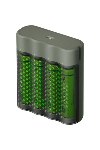 GP Batteries GP Batteries GPACSM451002 Charger, Recyko compatible NiMH AA/AAA, includes 4 x 2700 mAh, AA