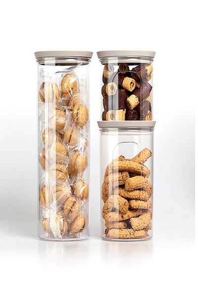 Stefanplast 3-Piece Tosca Round Plastic Jar Set