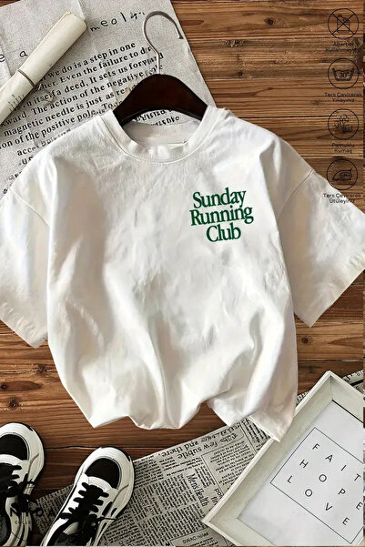 Touz Moda Μπλουζάκι Sunday Running Club Unisex Oversize