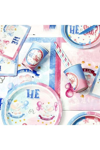 Amycute party tableware set, cardboard, multicolor, 40 pieces