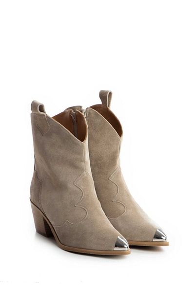 Vanilla Days Amber Nude Boots with Side Zipper