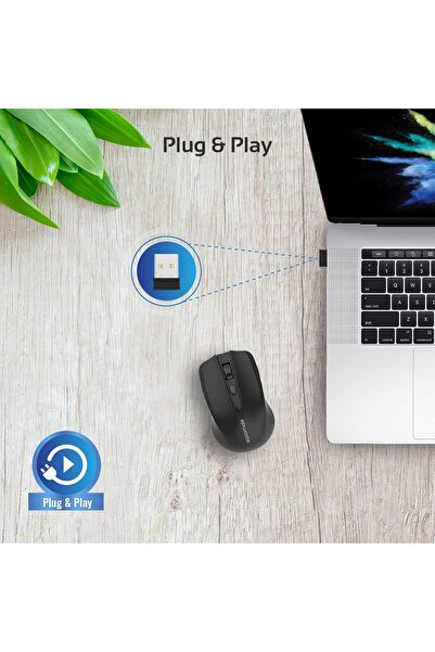 Promate 2.4G Wireless Optical Mouse with USB Nano Receiver, 10m Range, Auto-Sleep, 3 DPI (Clix-8)