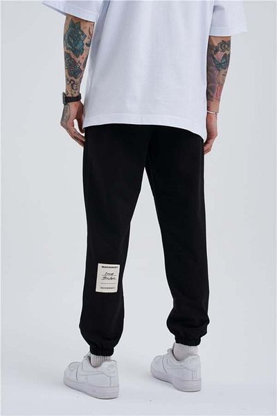 Machinist Oversize Basic Waist Elastic Leg 3 Pocket Jogger Sweatpants Black