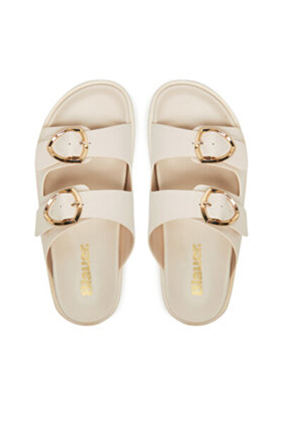 BLAUER Șlapi bej pentru femei BLAUER-S5GLADE01/PUL CRE CREAM