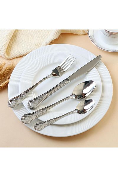 TOHFAT-AL MAIDAH Luxury 72-Piece Flatware Set for 12 People, 18/10 Stainless Steel