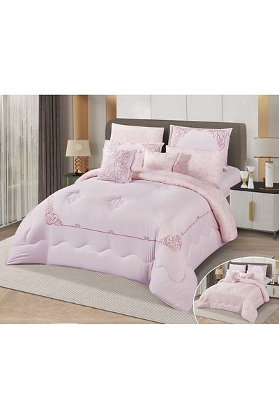 HOURS Horse 8-Piece Soft Embroidered Double-Sided Heavy Fill Quilt Set Cornelia-001
