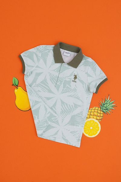 U.S. Polo Assn. Boy's Water Green T-Shirt 50307157-Vr048