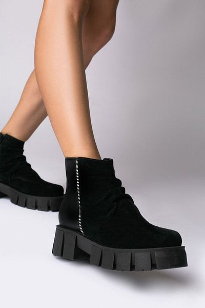 Vanilla Days Hanoi Boots Smooth and Suede Leather with Zipper Accessory
