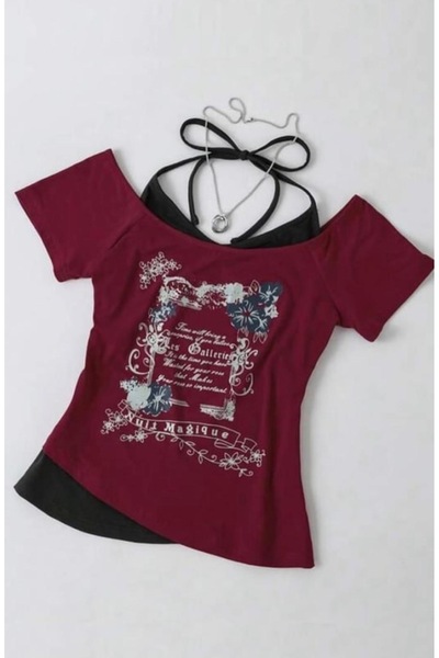 DEEFWEAR تريند الرسن الرقبة المطبوعة أعلى المحاصيل