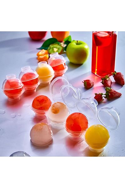 RAMDET 4-Piece Sphere Ice Cream Juice Making Mold Water Leakage Ball Ice Mold
