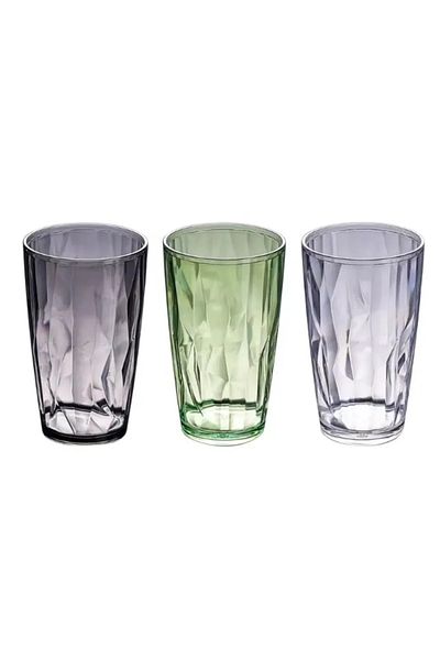rexa 4-Piece Acrylic Reusable Drinking Glasses – Fruit Juice & Water Cups for Bar & Hospital Use