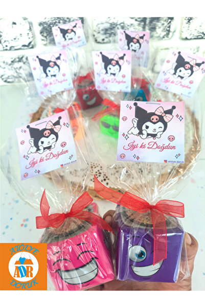 Atölye Doruk 15 ADET Kuromi Doğum Günü Hediyelik Renkli Çim Adam-Kuromi Konse...