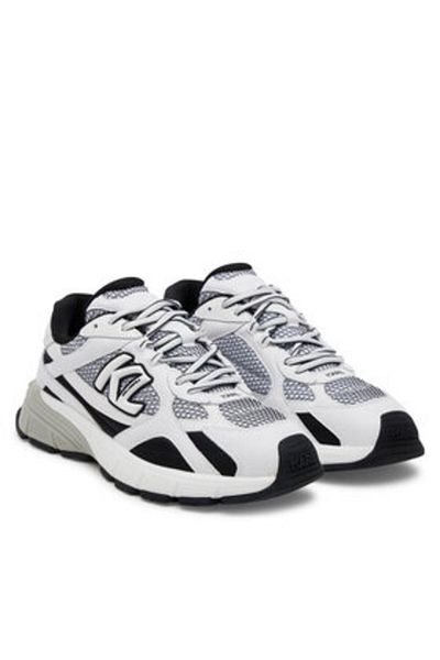 Karl Lagerfeld Men's Sneakers white KARL LAGERFELD-KL55525 410 WHITE LTHR & TEXTILE W/BLACK