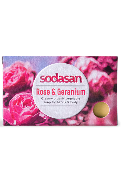 Sodasan κρεμοσάπουνο με τριαντάφυλλο και γεράνι 100 γρ.