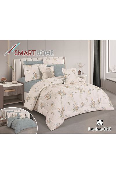 smart home Luna Printed Bedspread 8 Pieces 100% Cotton