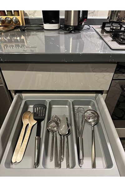 Tempo Gray Color Drawer Spoon Holder Ladle 47X49 cm (Can Be Cut up to 44X40 D...