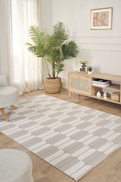 Kaşmir Halı Kaşmir Halı İskandinav Otto Beige Salon Mutfak Halısı Yolluk