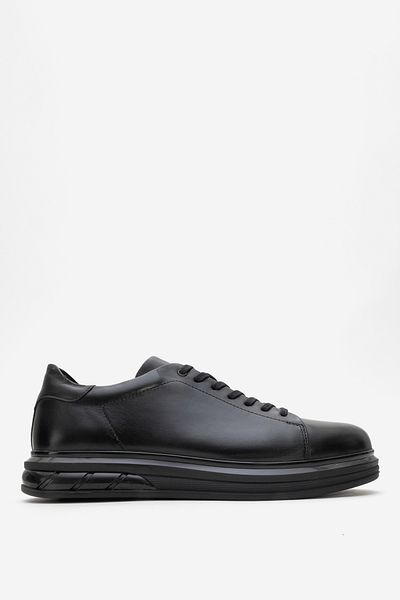 Dericlub Deri̇club Men's Thick Sole Lace-Up Casual Shoes Real Leather Cr 2208 Black
