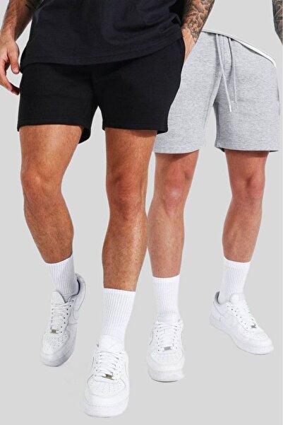 Carlson 2'li Düz Erkek Likralı Basic Şort