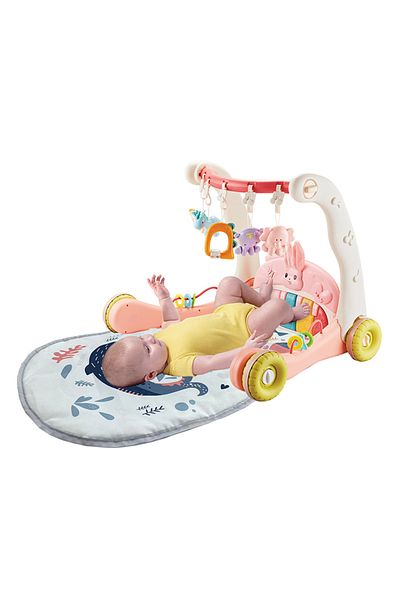 Ma Baby 3 in 1 Baby Play Mat Gym, Kick and Play Piano Gym with Music Light, Activity Tummy Play mat Pink