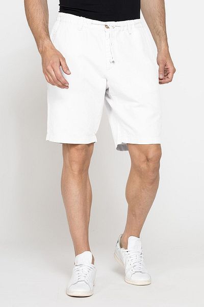 Carrera Jeans CHINO BERMUDA IN COTTON AND LINEN FABRIC WITH DRAWSTRING