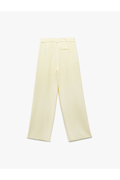 Koton X Sibil Çetinkaya - Astarlı Cepli Pile Detaylı Palazzo Pantolon